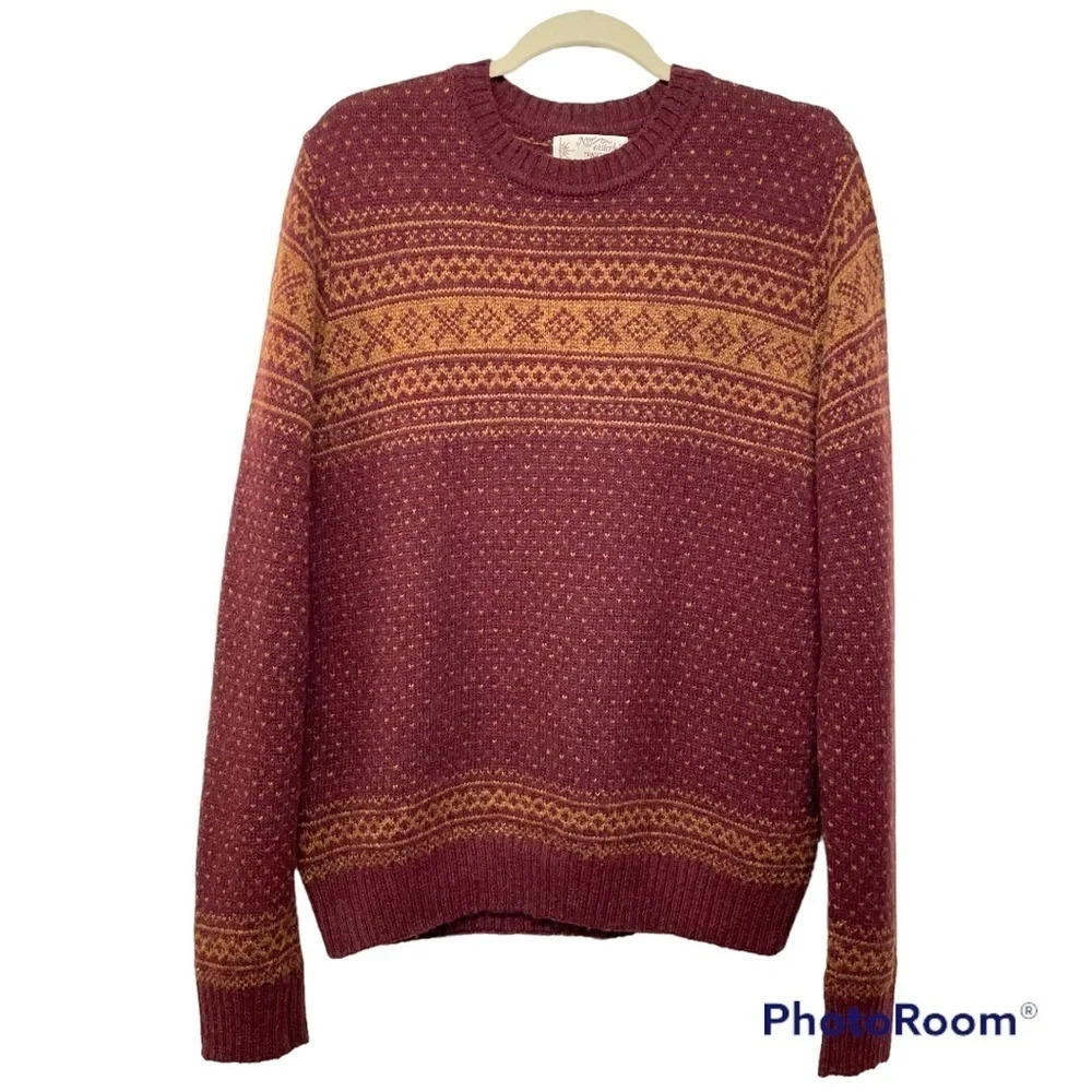 Nor' Easterly Tradition Fair Isle 100% Wool Sweater Made in Scotland